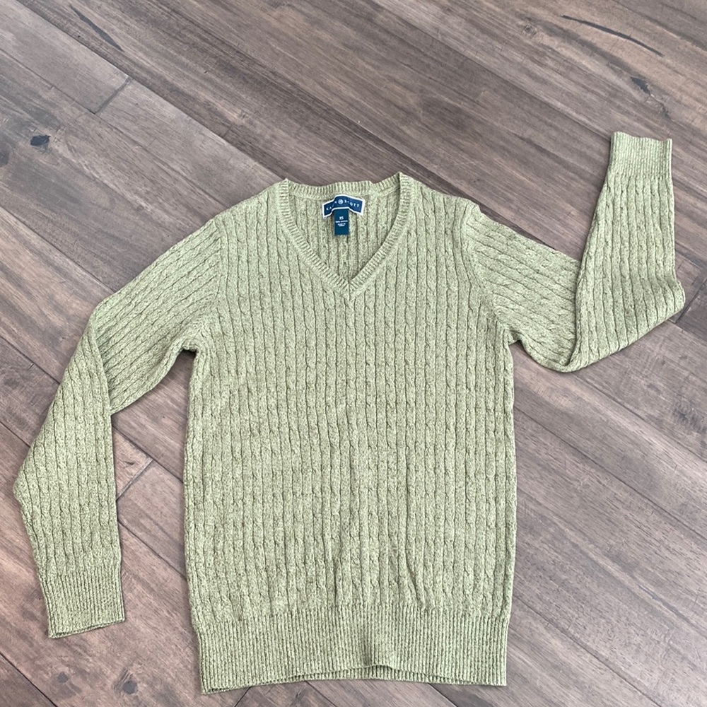 Karen Scott Cable-Knit V-Neck Sweater‎ Womens Size XS